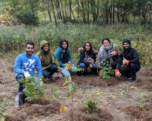 Volunteers after planting native trees